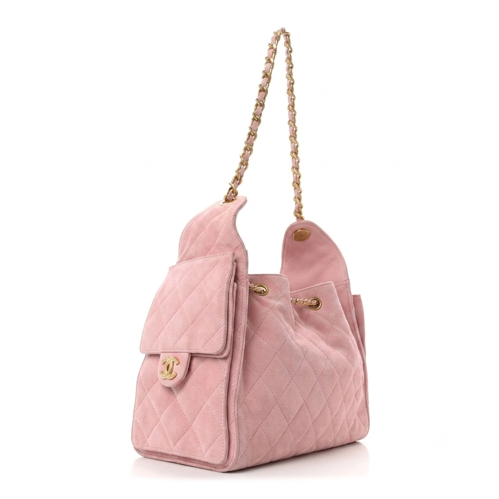 Suede Quilted Small Chanel 25 Handbag