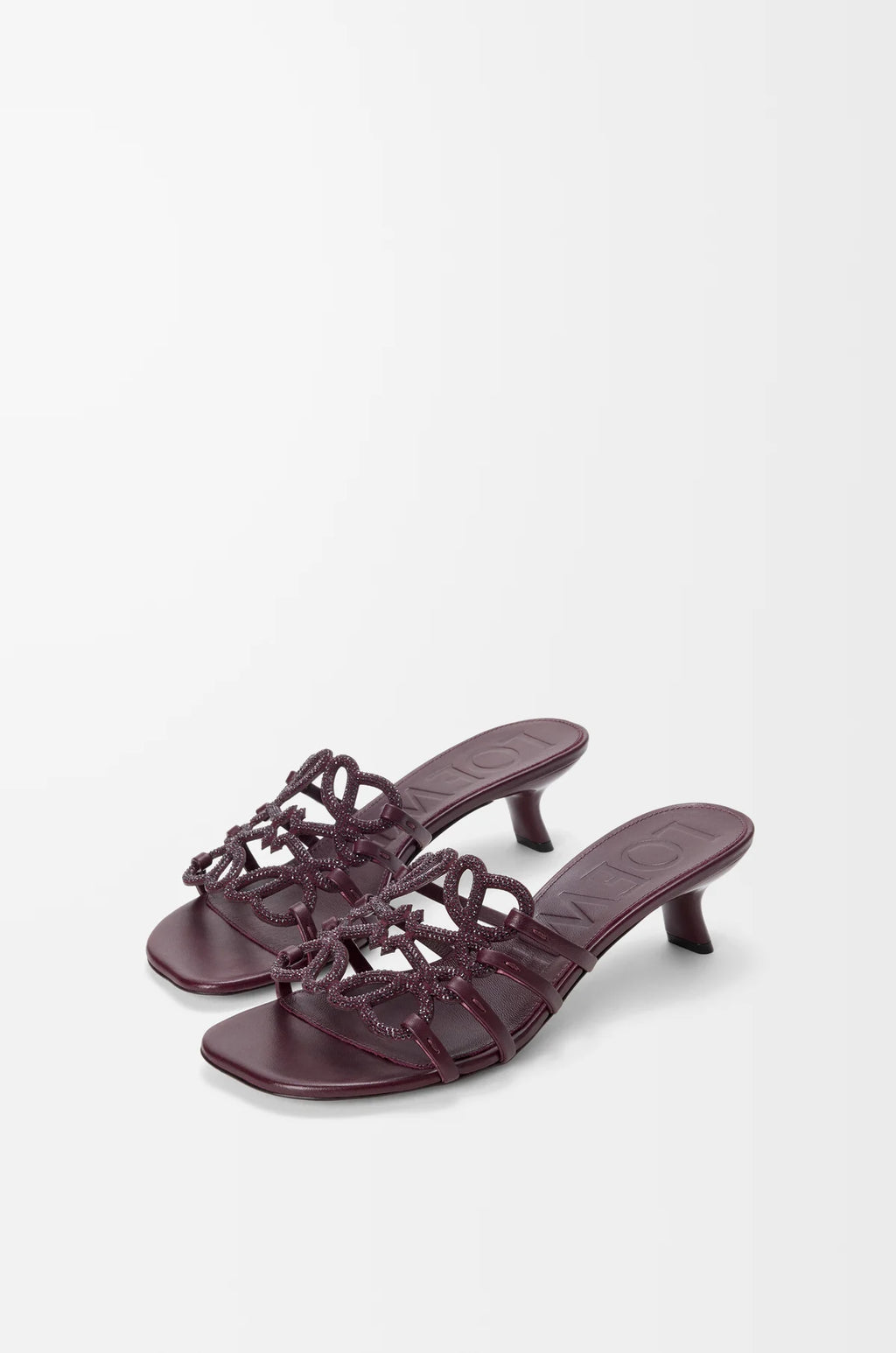Petal Anagram heels in rhinestone-embellished