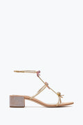 CATERINA PEACH SANDAL WITH MULTICOLOR CRYSTALS