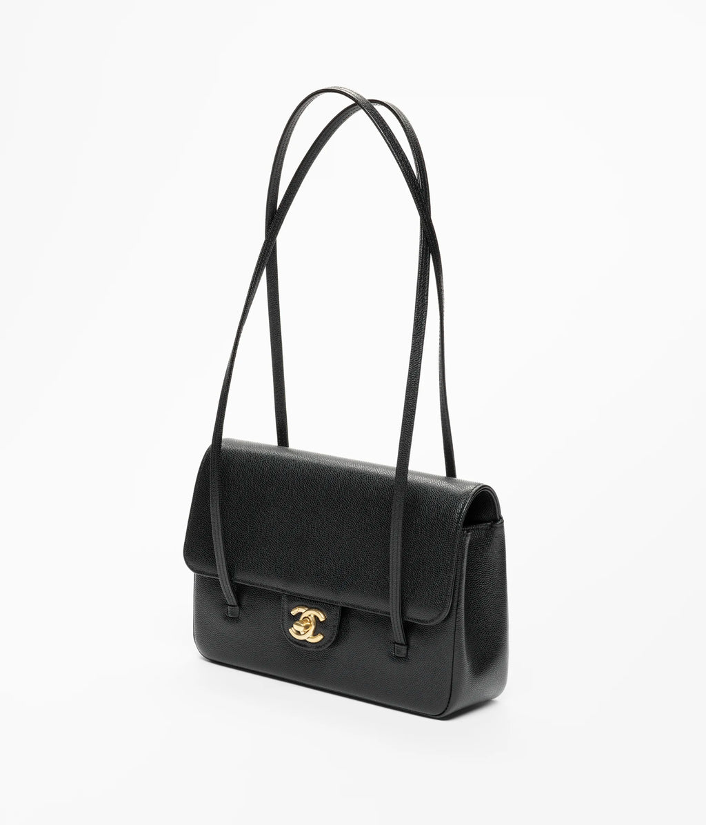 Small flap bag, grained shinny coco