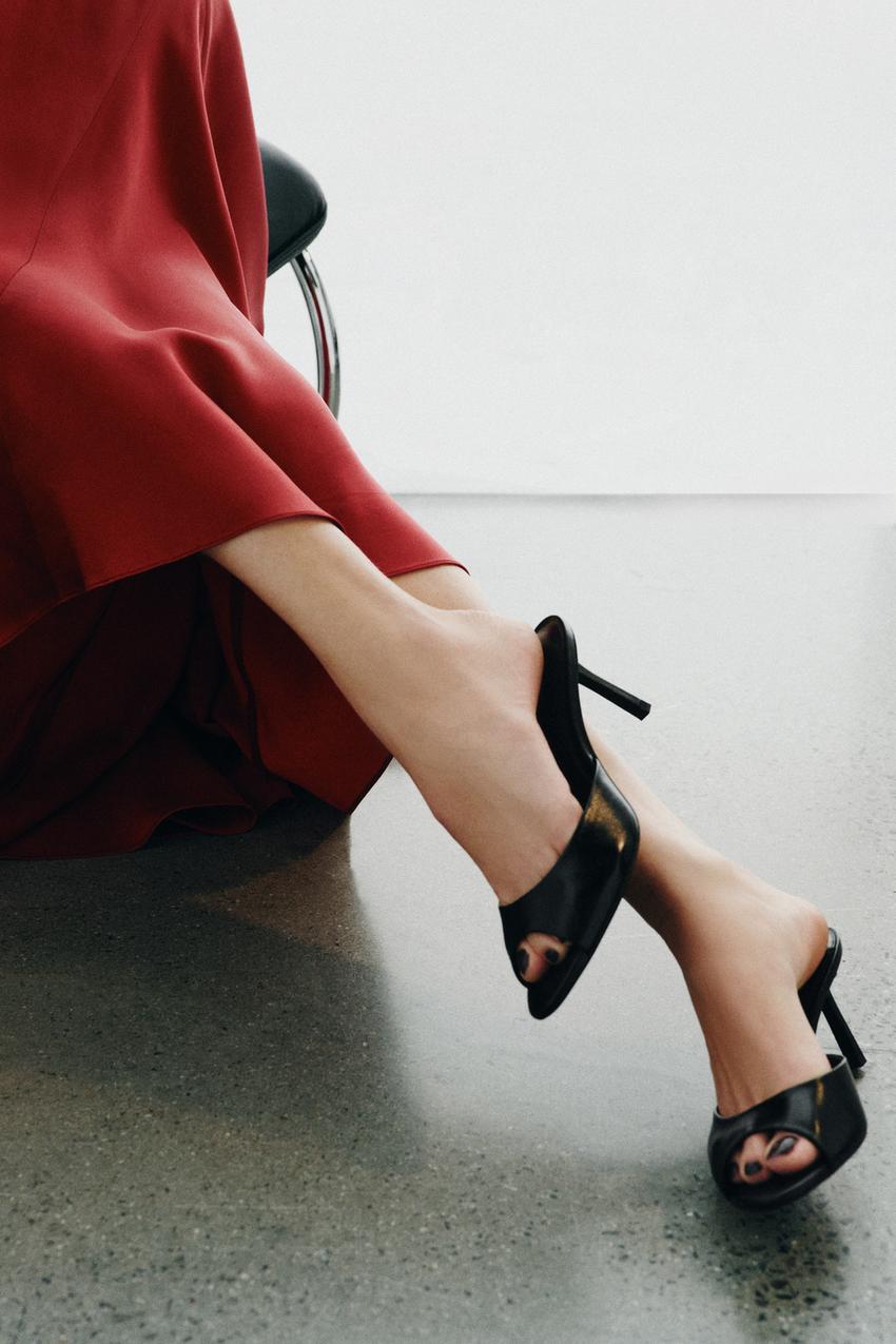 LEATHER HEELED MULES