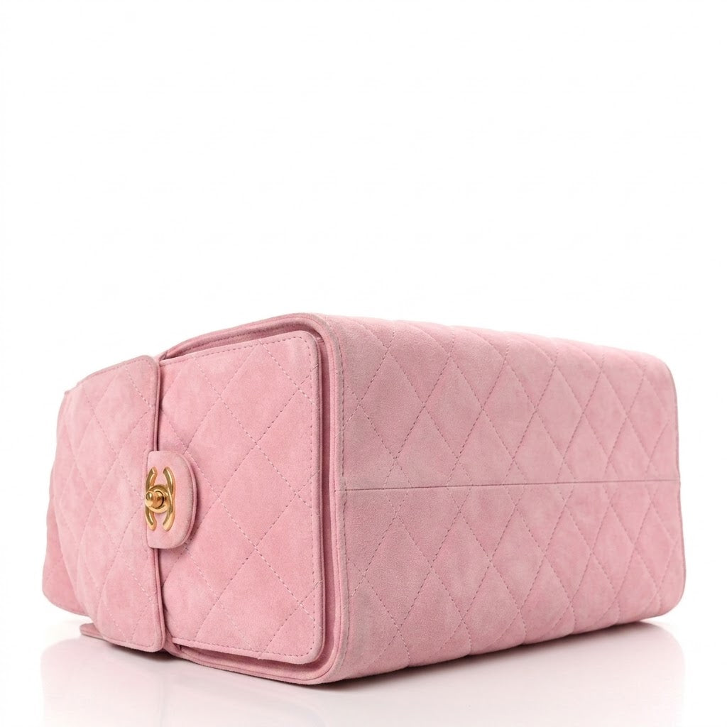 Suede Quilted Small Chanel 25 Handbag