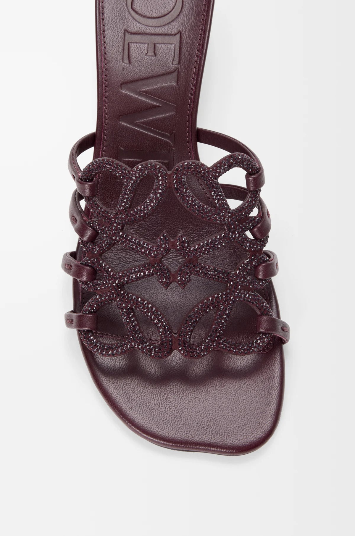 Petal Anagram heels in rhinestone-embellished