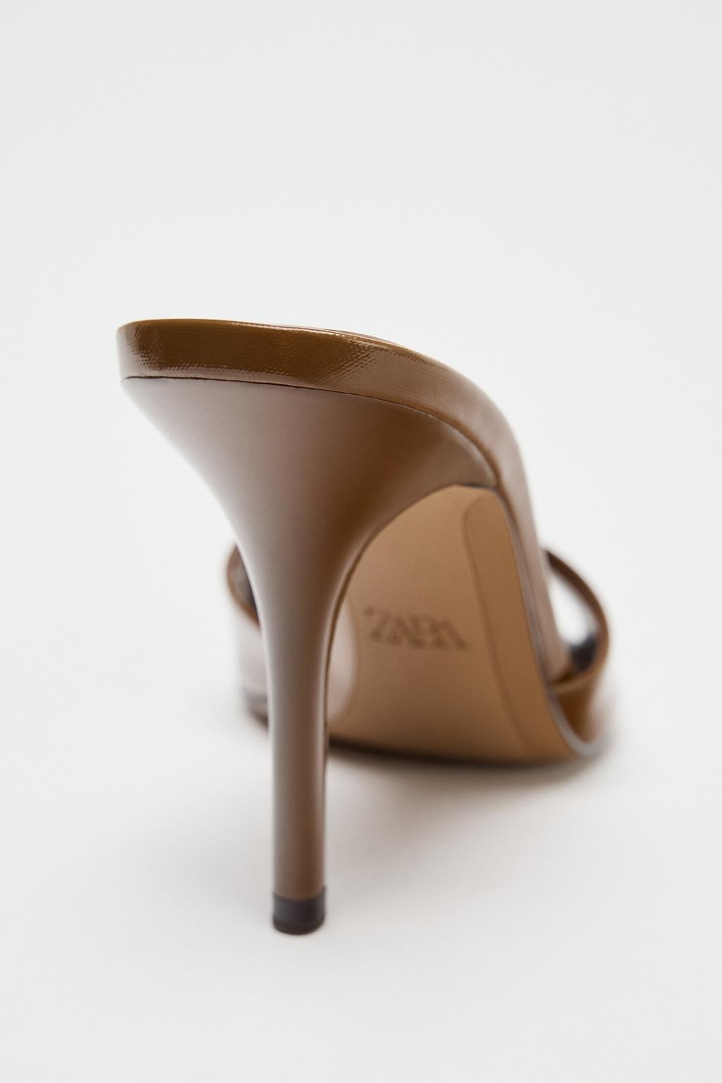 ZARA PATENT-EFFECT MULES