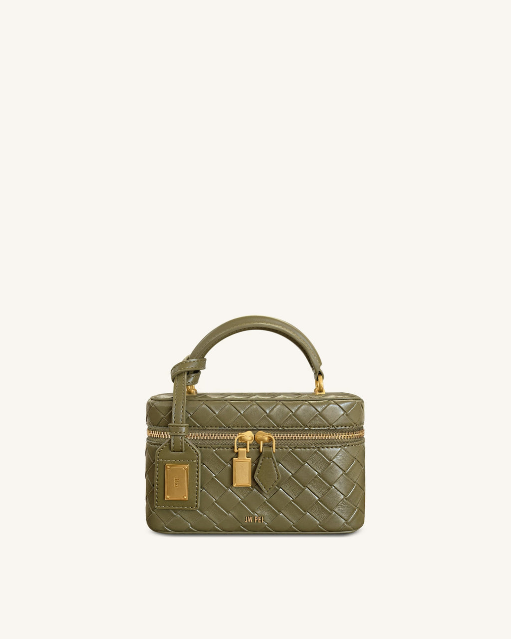 Cleo Woven Texture Box Shape Top Handle Bag