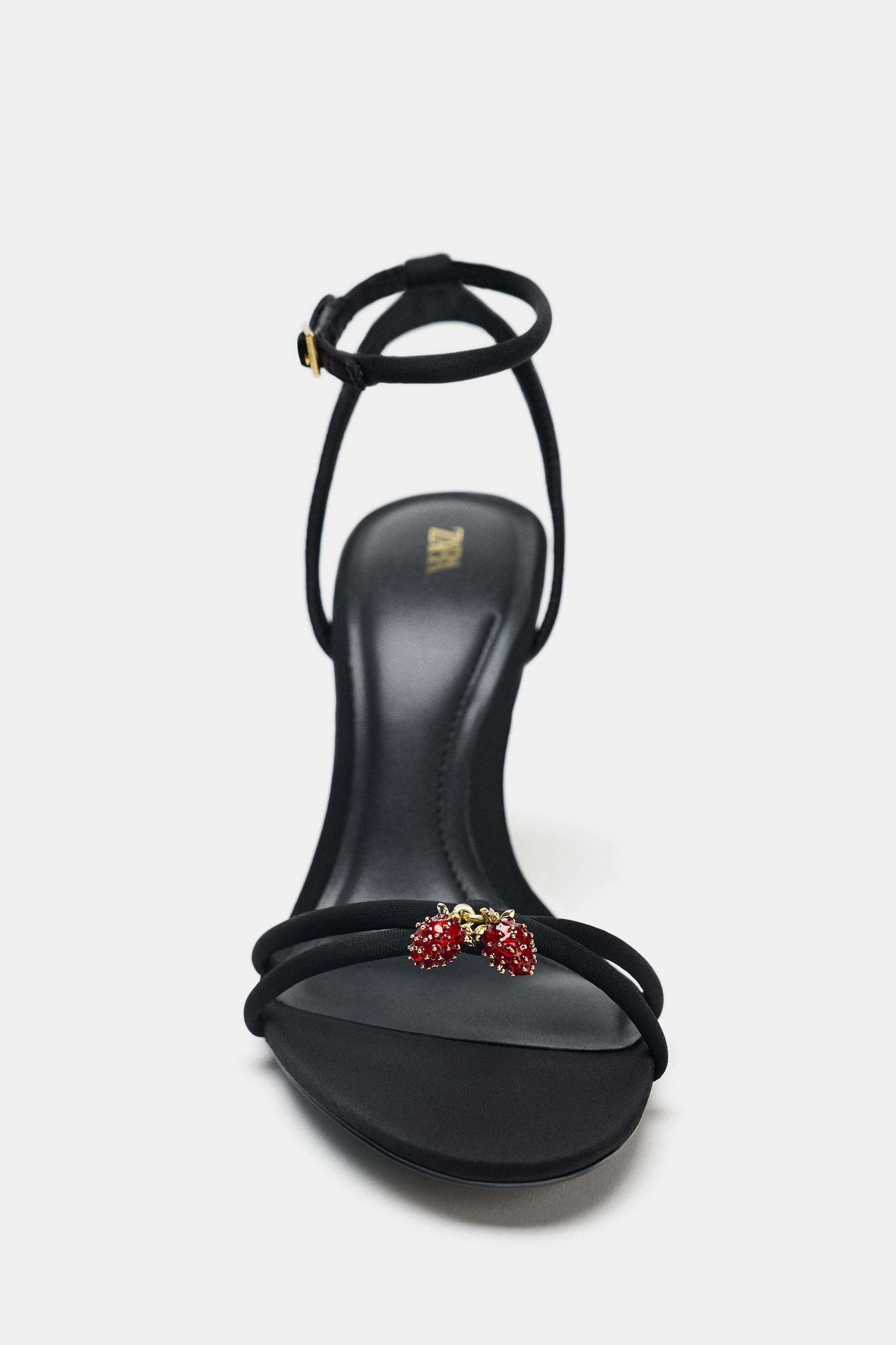 BEADED CROSSOVER STRAP SANDALS