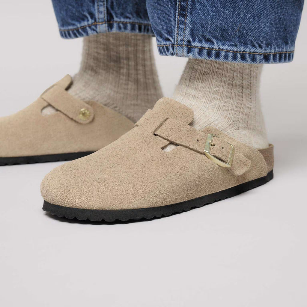 SUEDE BOSTON CLOGS