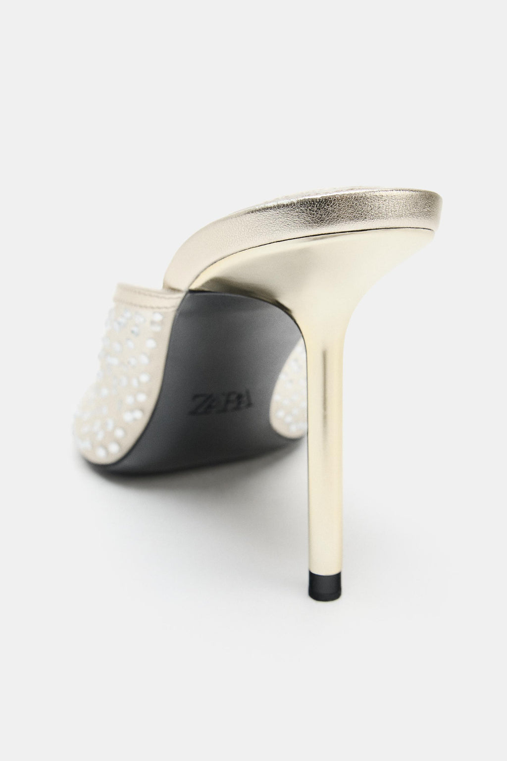MESH HEEL SANDALS WITH SHINNY DETAIL