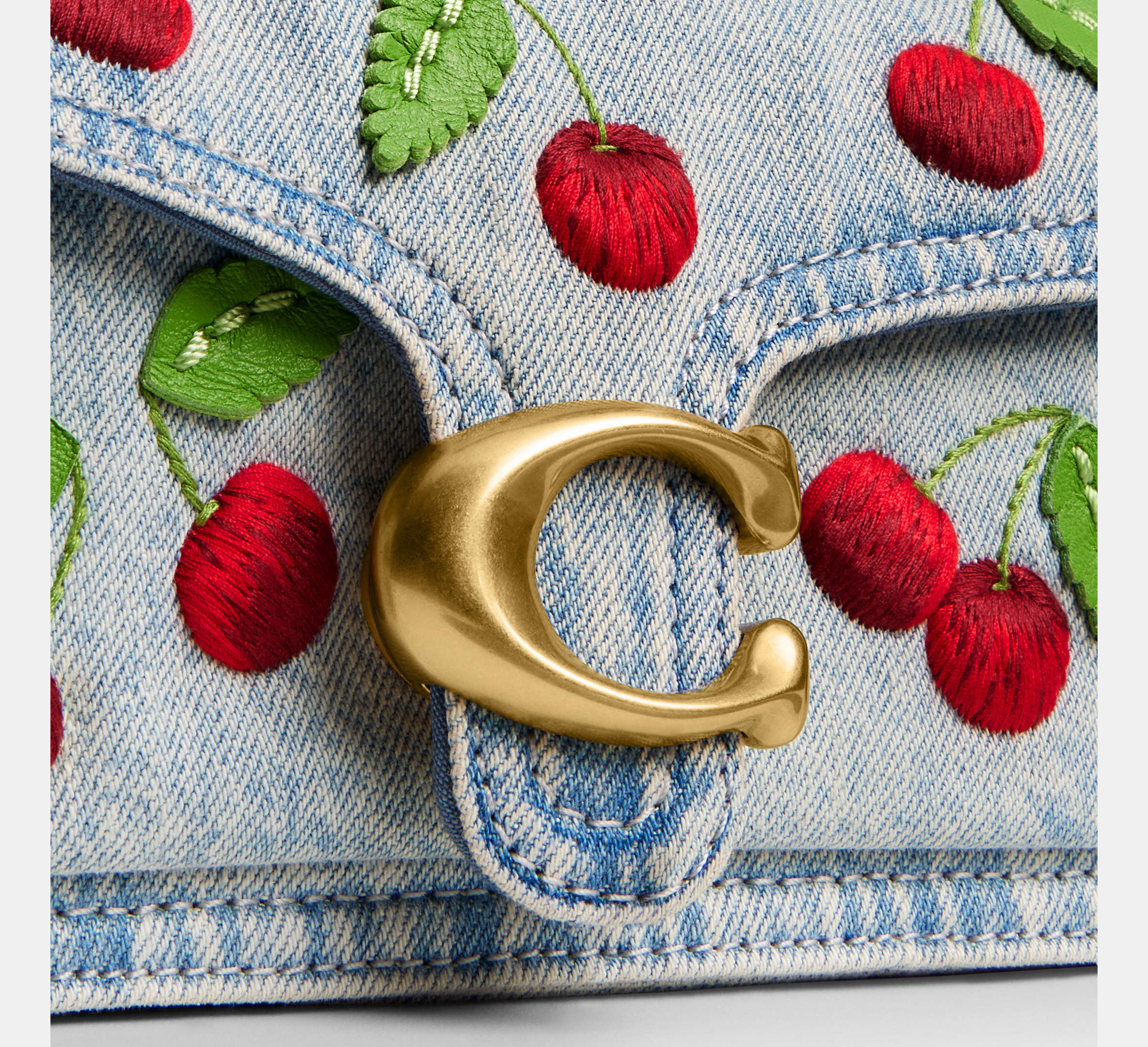 Tabby Shoulder Bag 20 With Cherry Embroidery