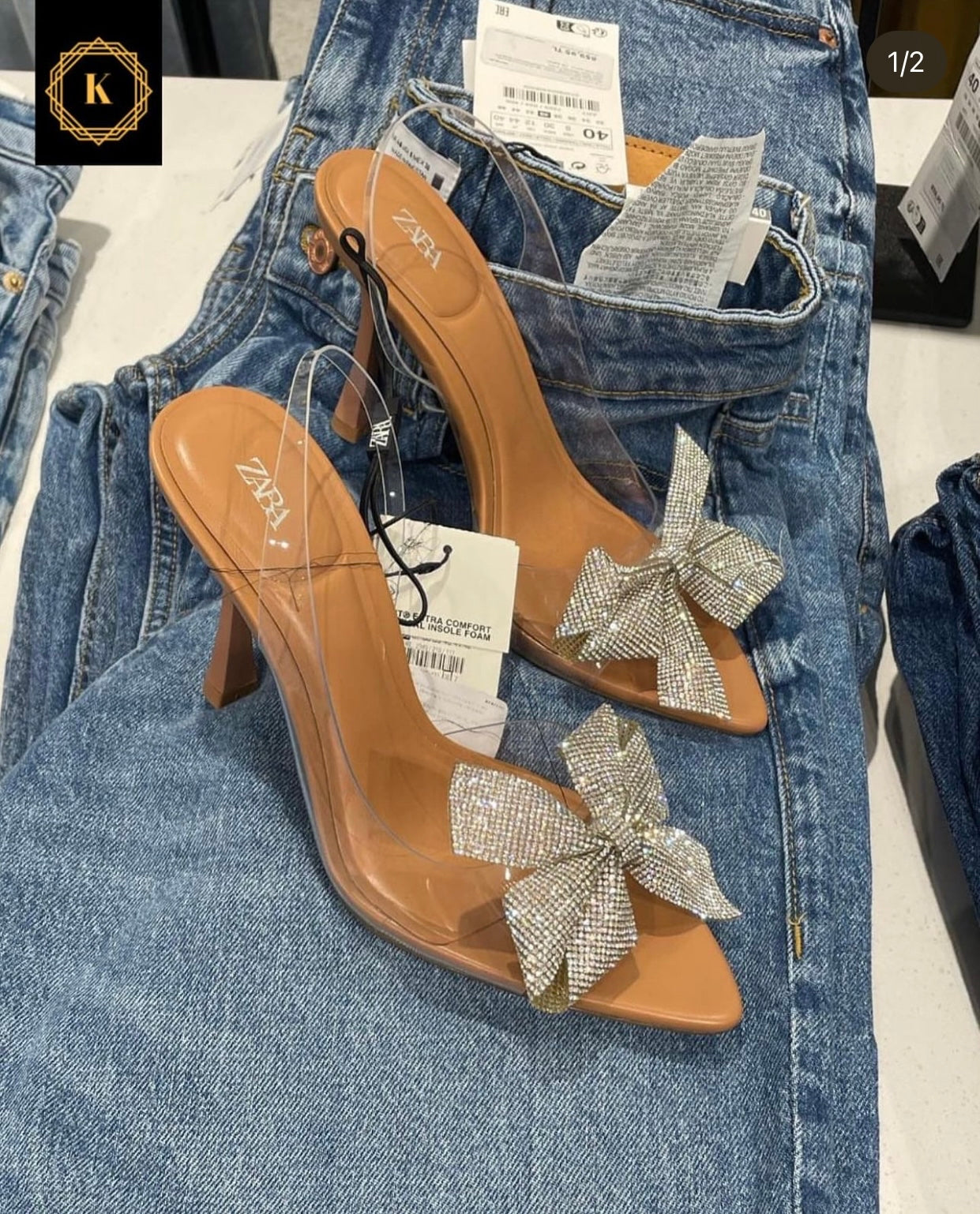 ZARA TRANS BOW HEELS