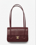 Small flap bag, grained shinny coco