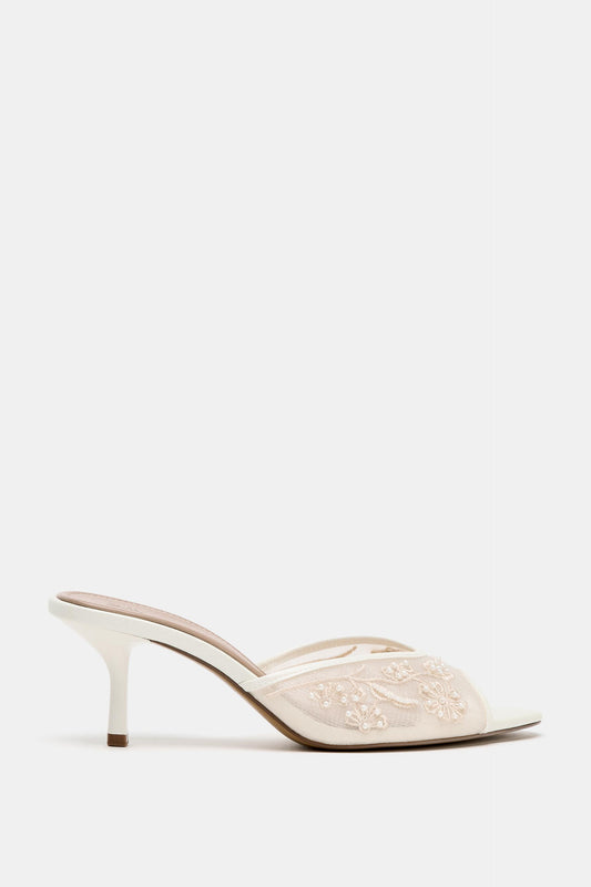 ZARA MESH PEARL SANDALS