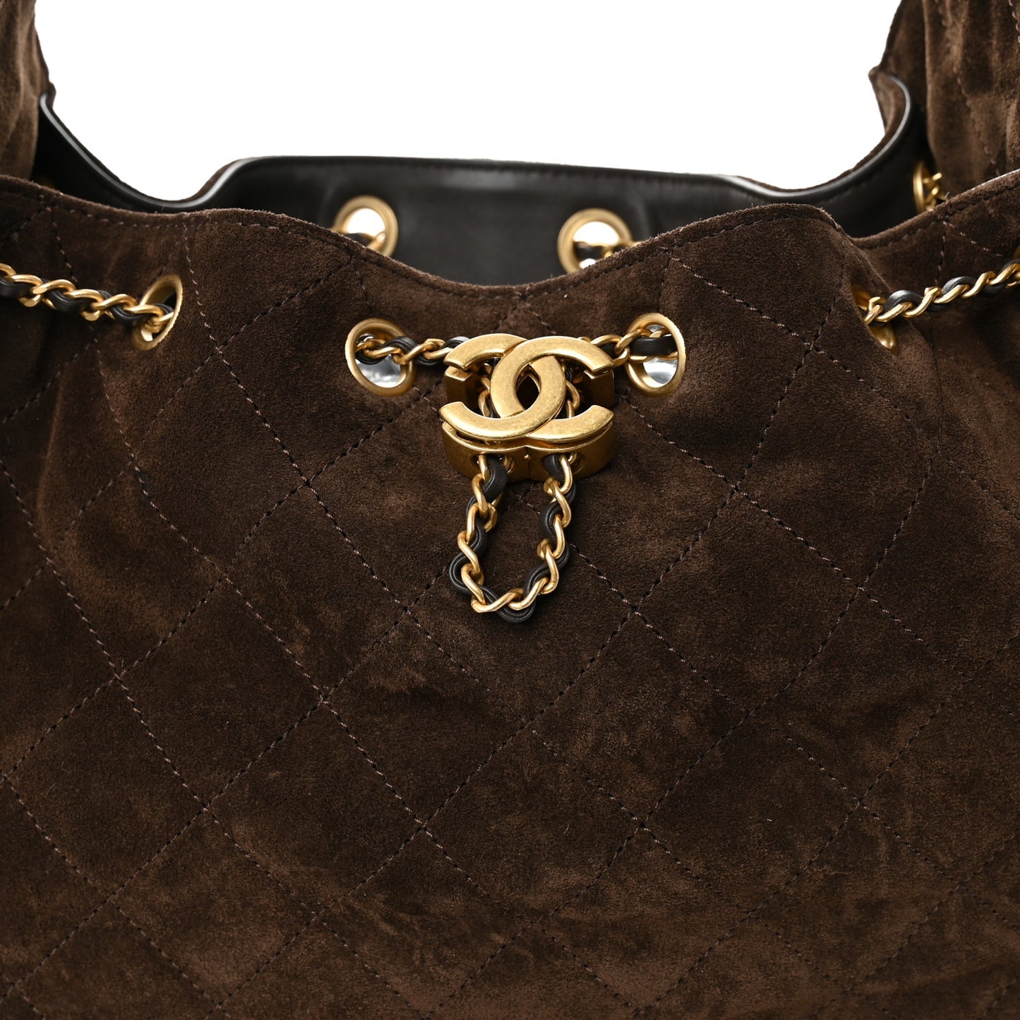 Suede Quilted Small Chanel 25 Handbag