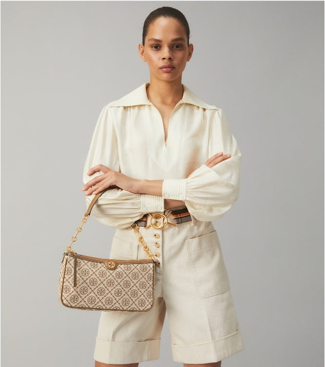 T MONOGRAM JACQUARD STUDIO BAG