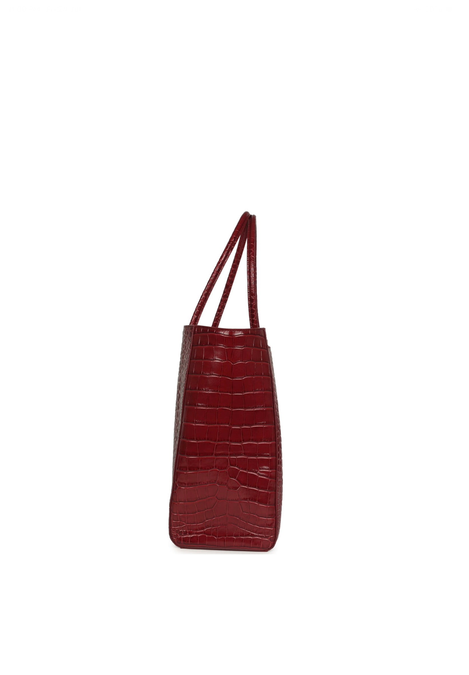 Chanel Large tote Shopping Bag Burgundy Crocodile Embossed