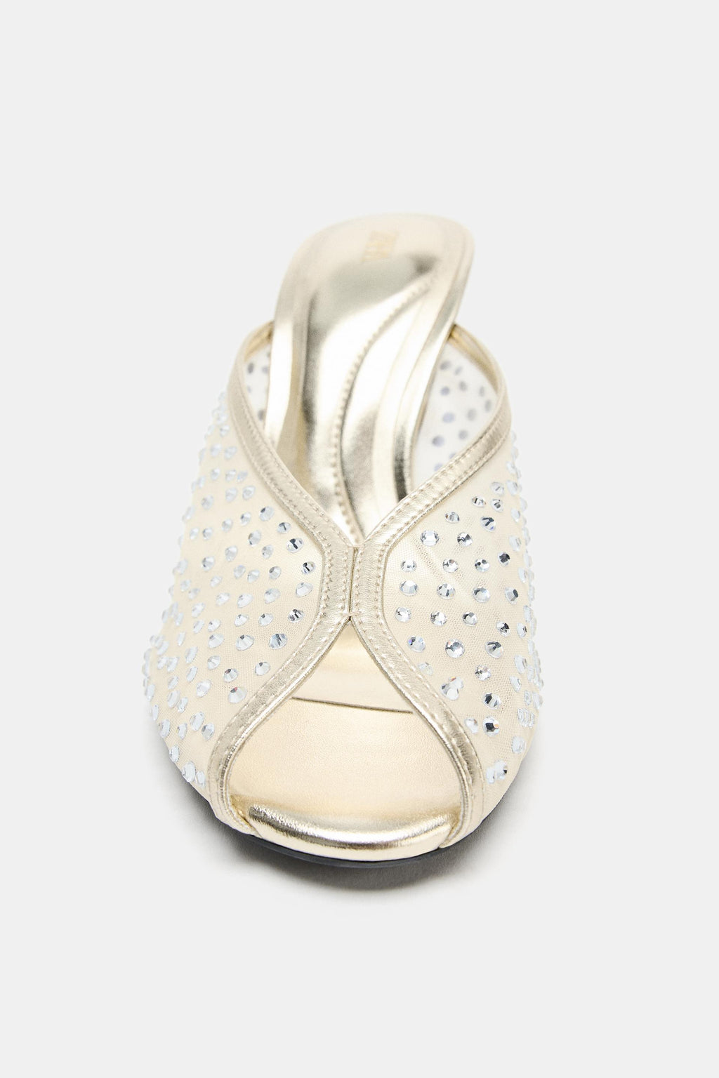 MESH HEEL SANDALS WITH SHINNY DETAIL