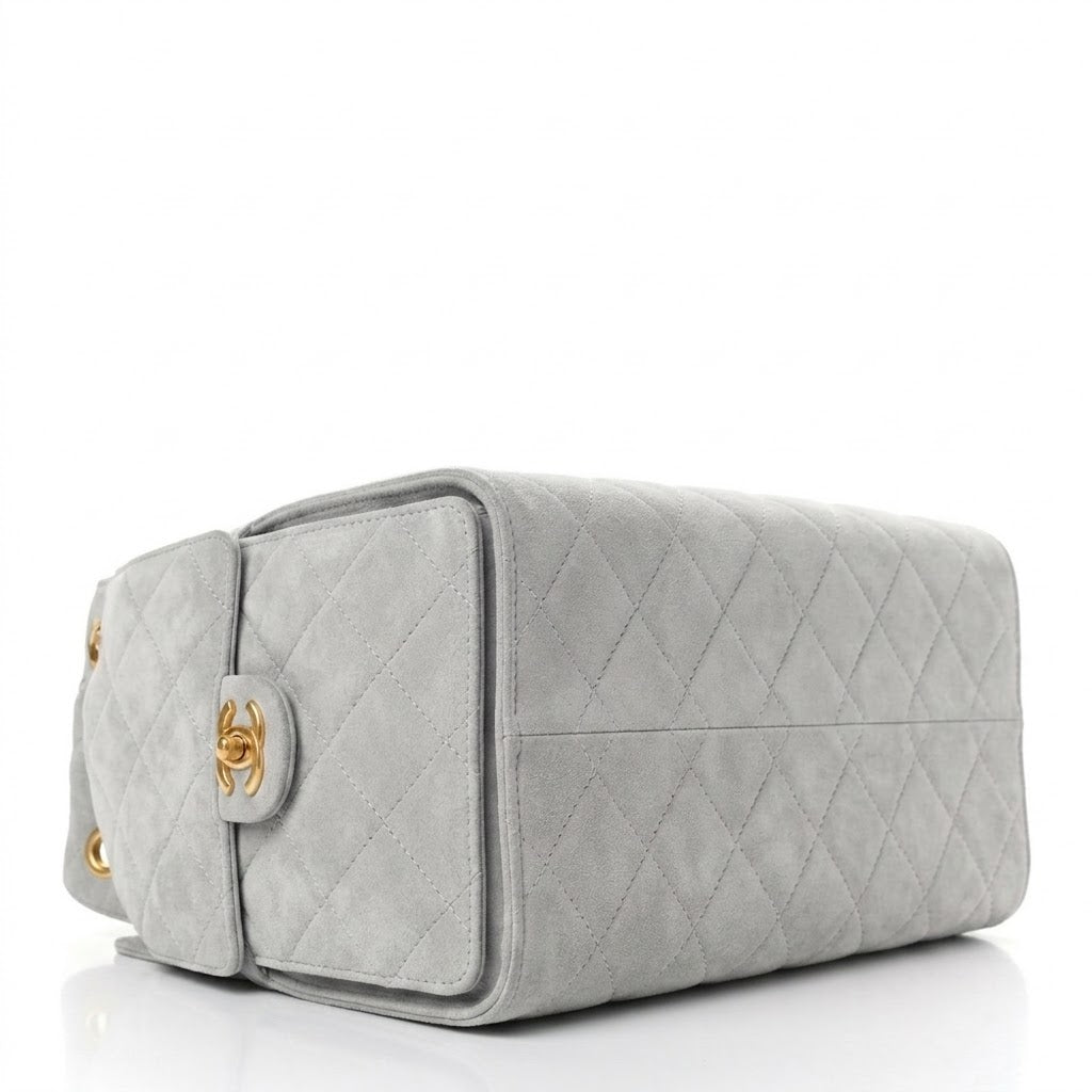 Suede Quilted Small Chanel 25 Handbag