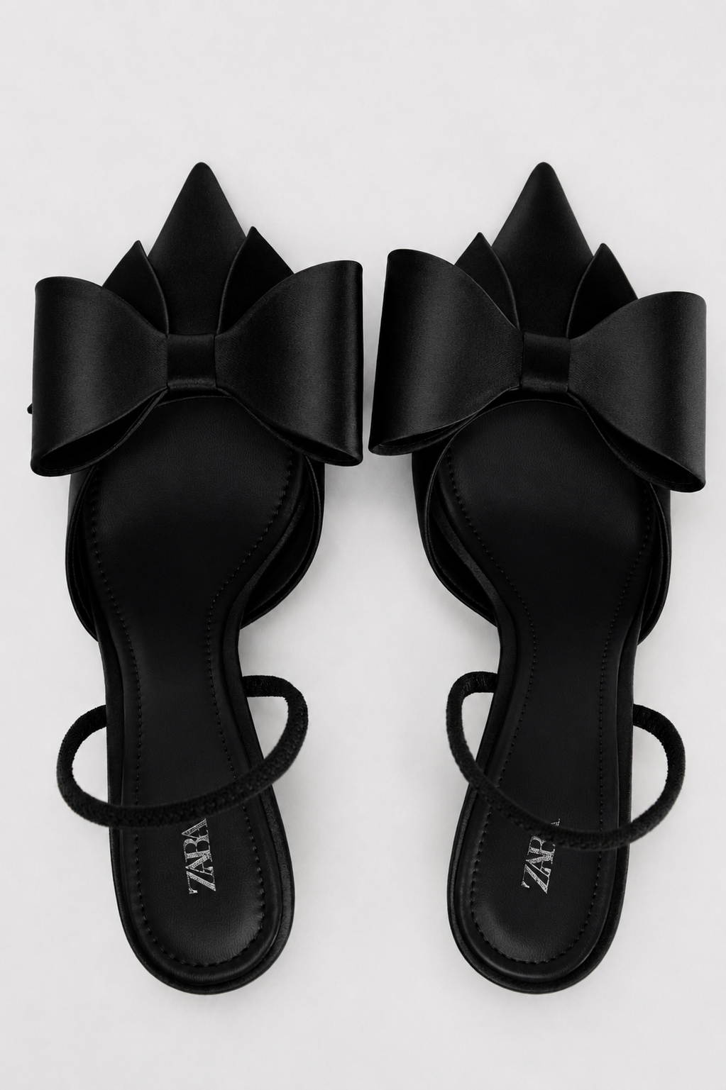 SATIN HEEL SHOES WITH A BOW