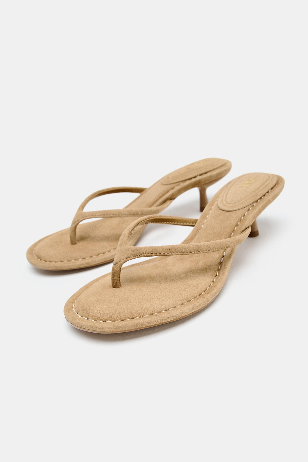 SPLIT SUEDE HEELED SANDALS