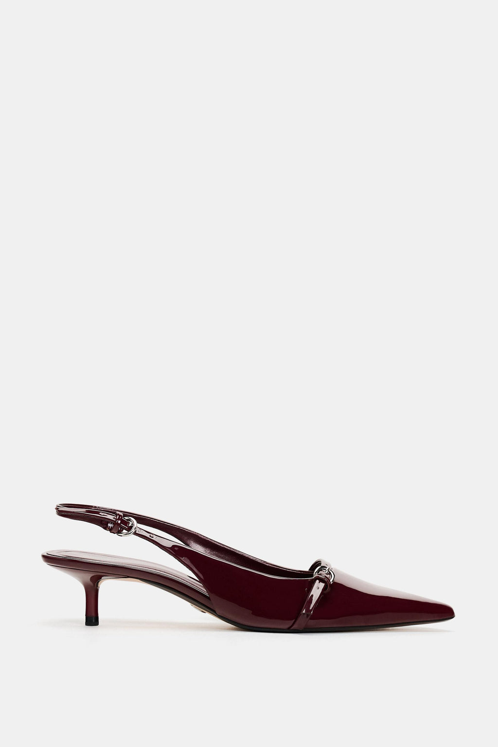 ZARA BURGUNDY BUCKLED SLINGBACK