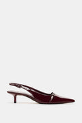 ZARA BURGUNDY BUCKLED SLINGBACK