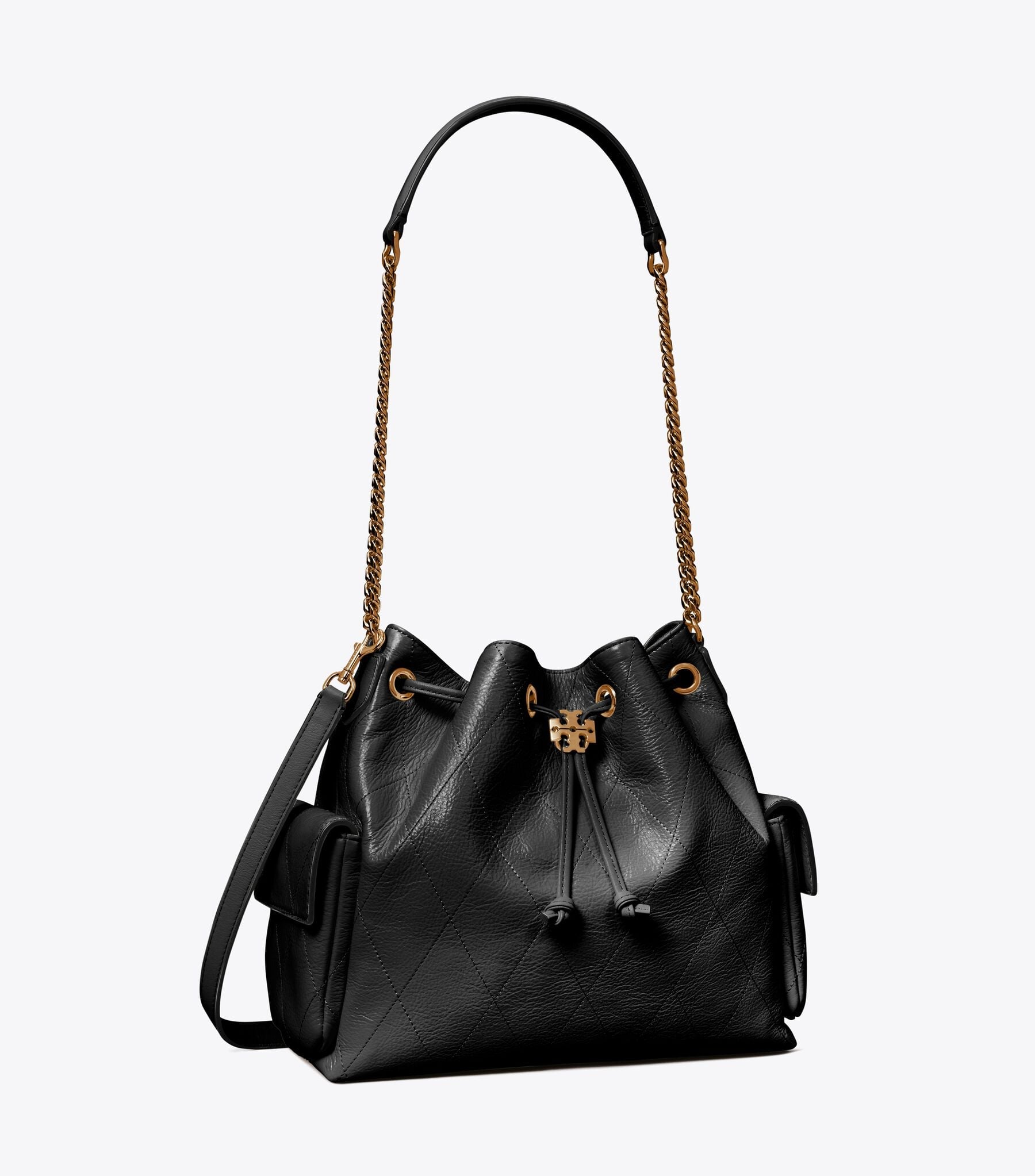 CHARLIE QUILTED DRAWSTRING SHOULDER BAG