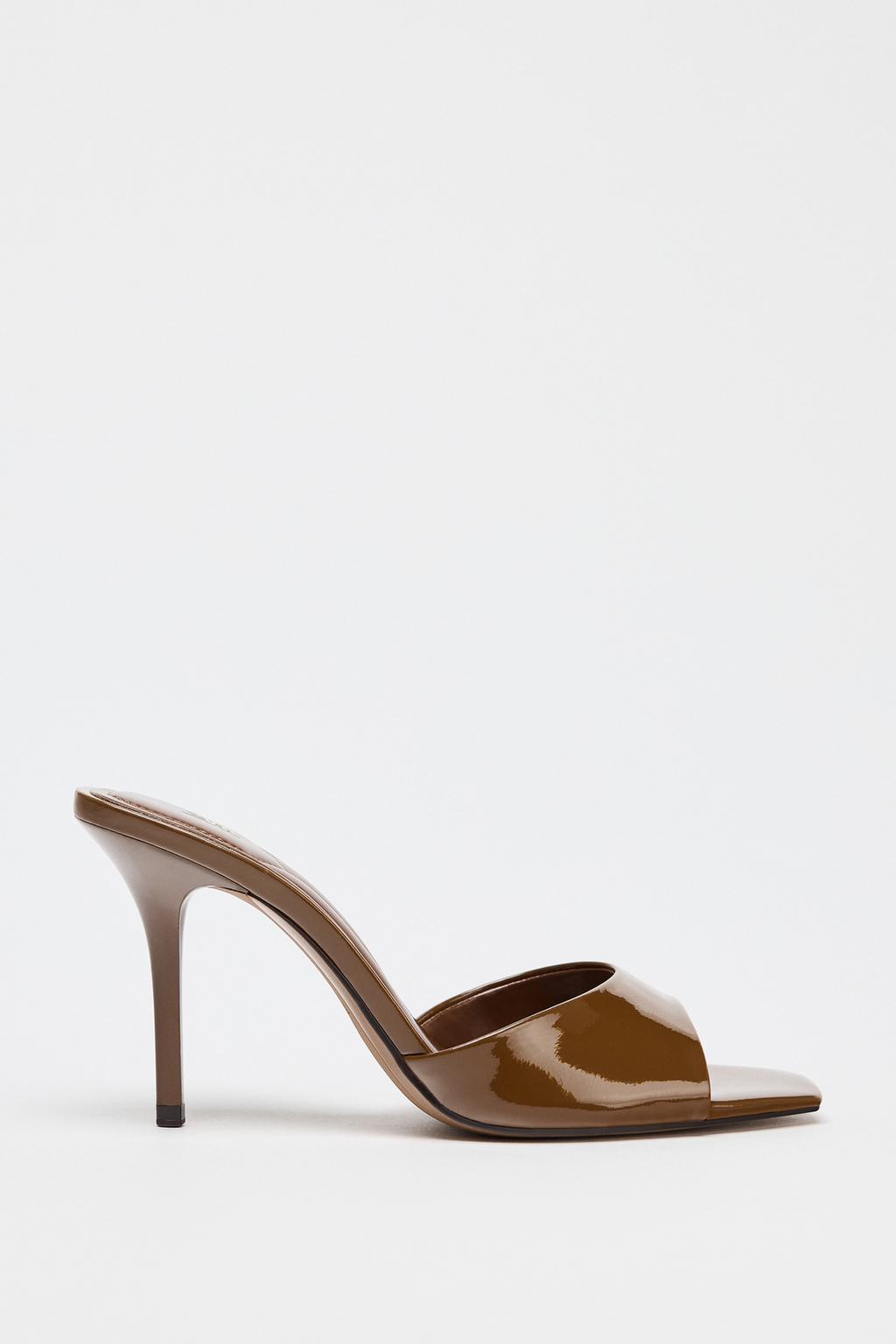 ZARA PATENT-EFFECT MULES