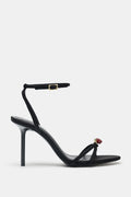BEADED CROSSOVER STRAP SANDALS