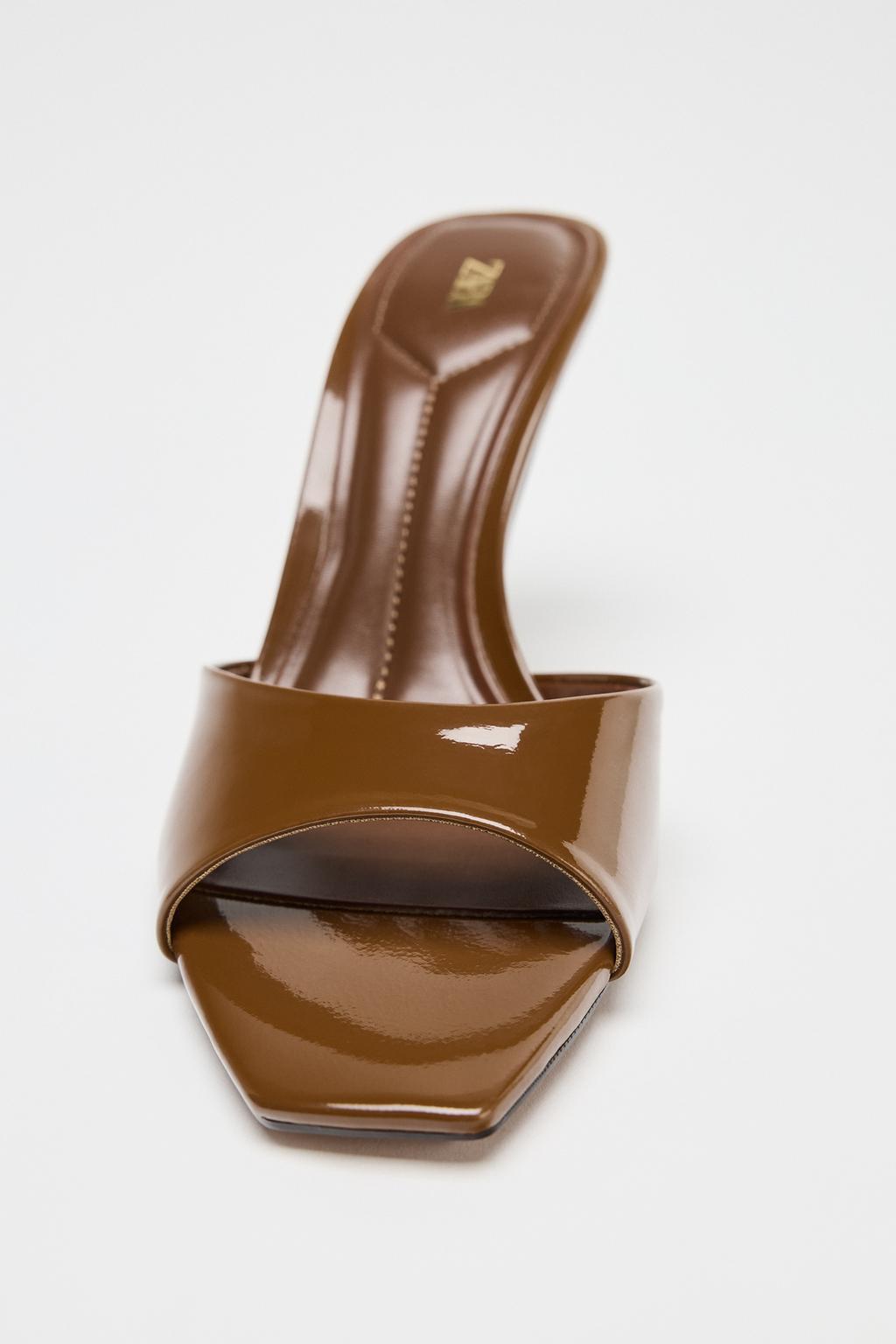 ZARA PATENT-EFFECT MULES