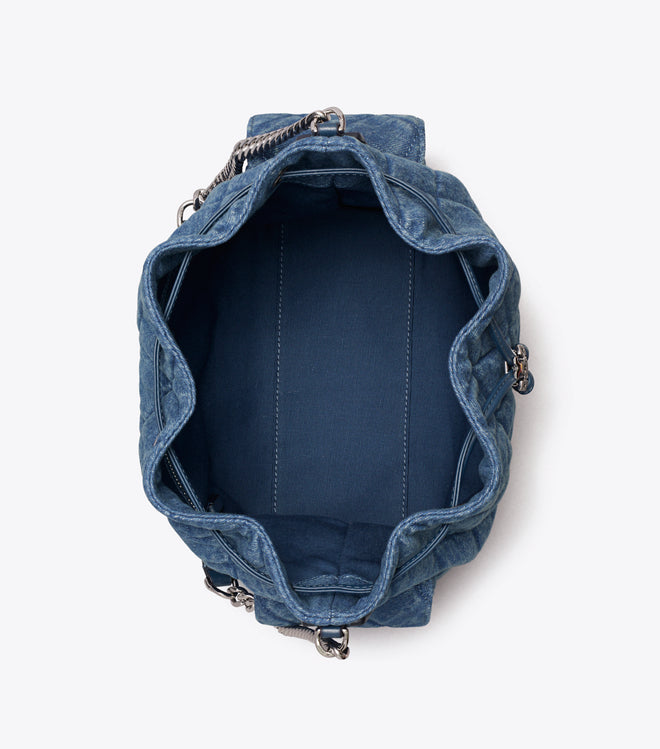 CHARLIE QUILTED DENIM DRAWSTRING SHOULDER BAG (Copy)