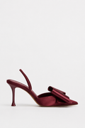 SATIN HEELS SHOES WITH A BOW