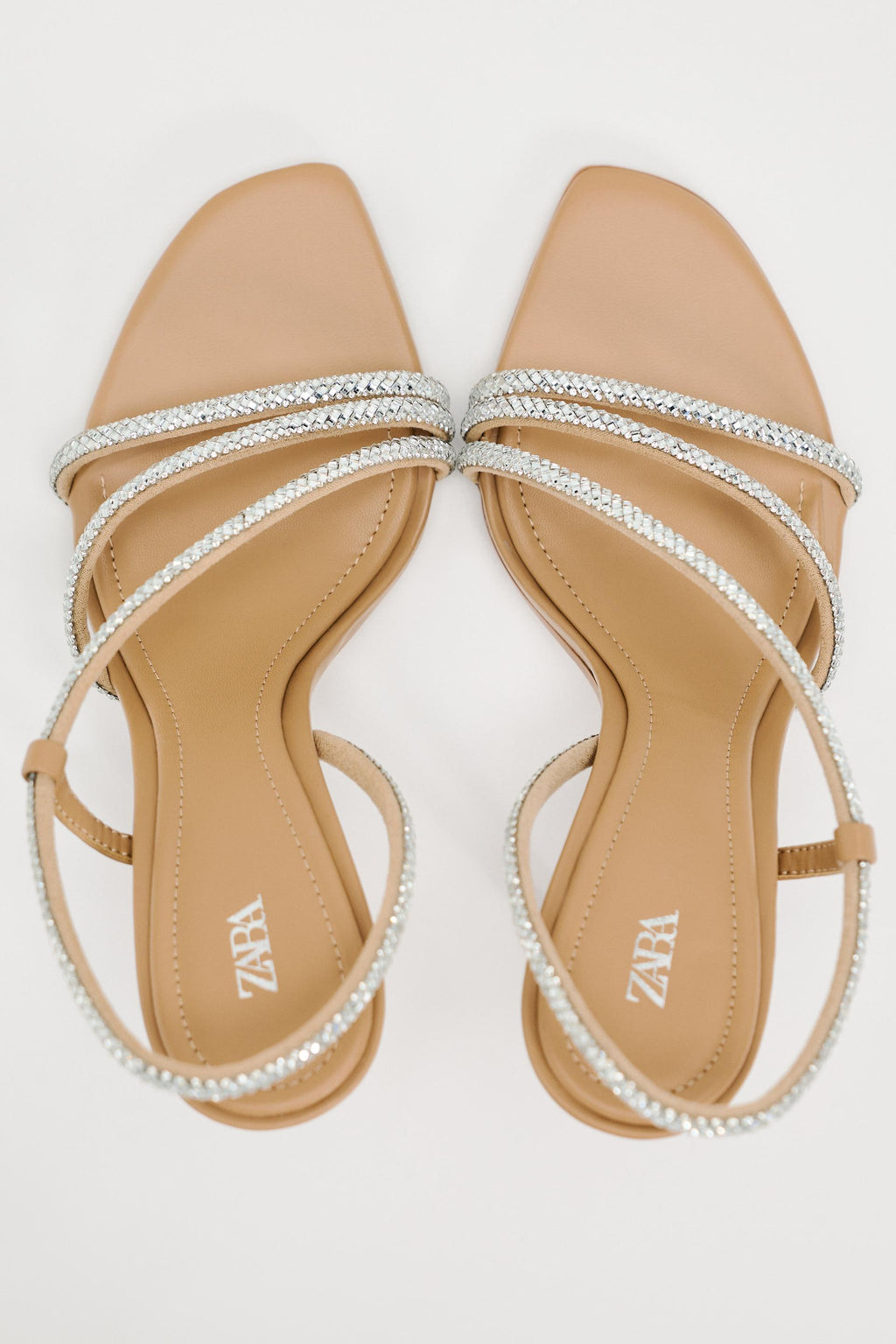 GLITTER STRAP HEEL SANDALS