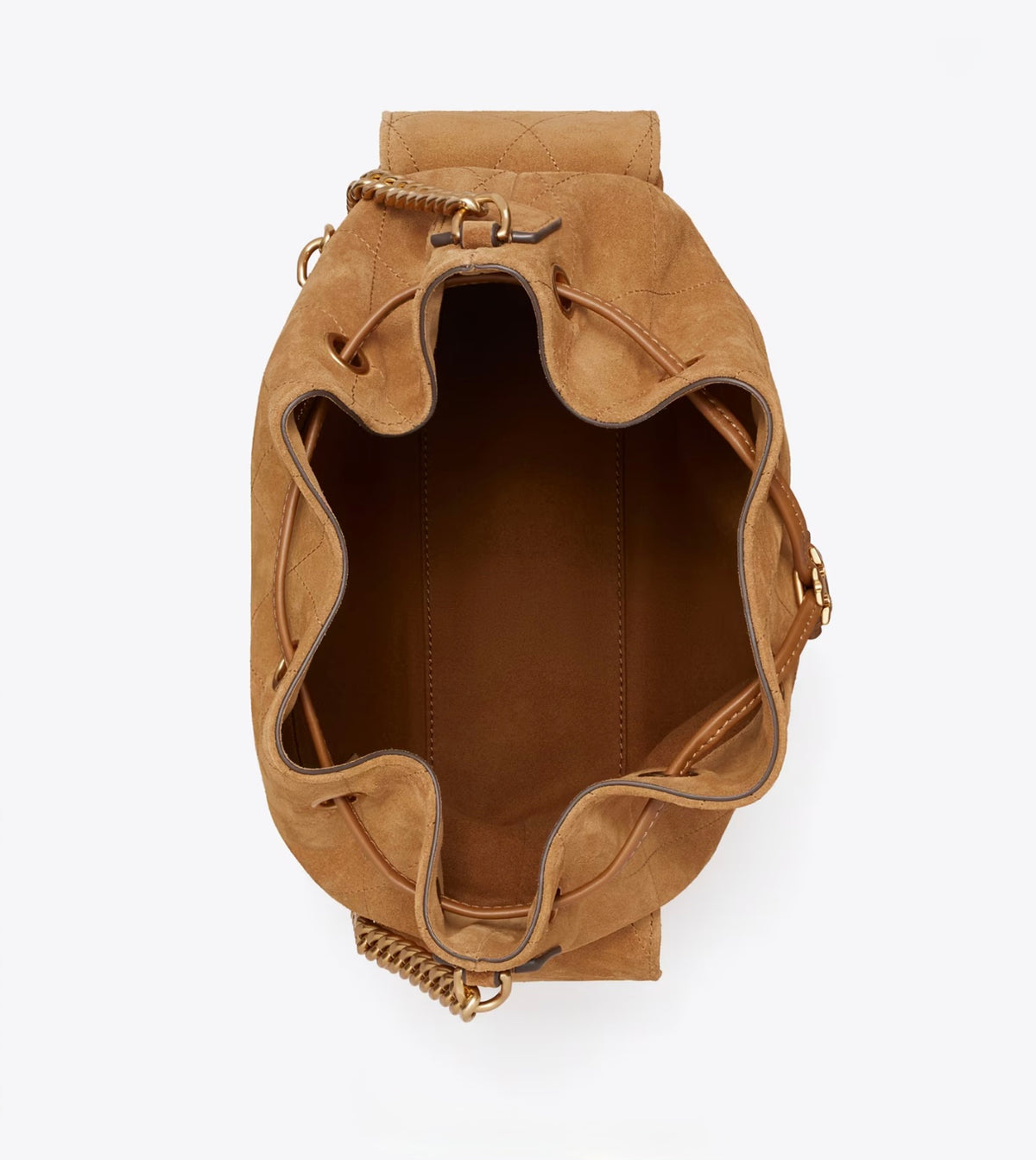 CHARLIE QUILTED DENIM DRAWSTRING SHOULDER BAG