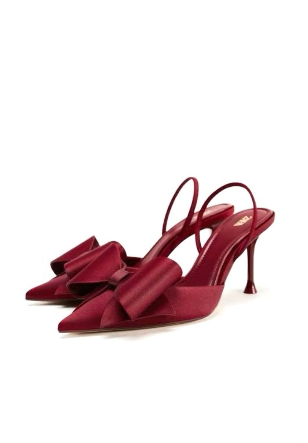SATIN HEELS SHOES WITH A BOW