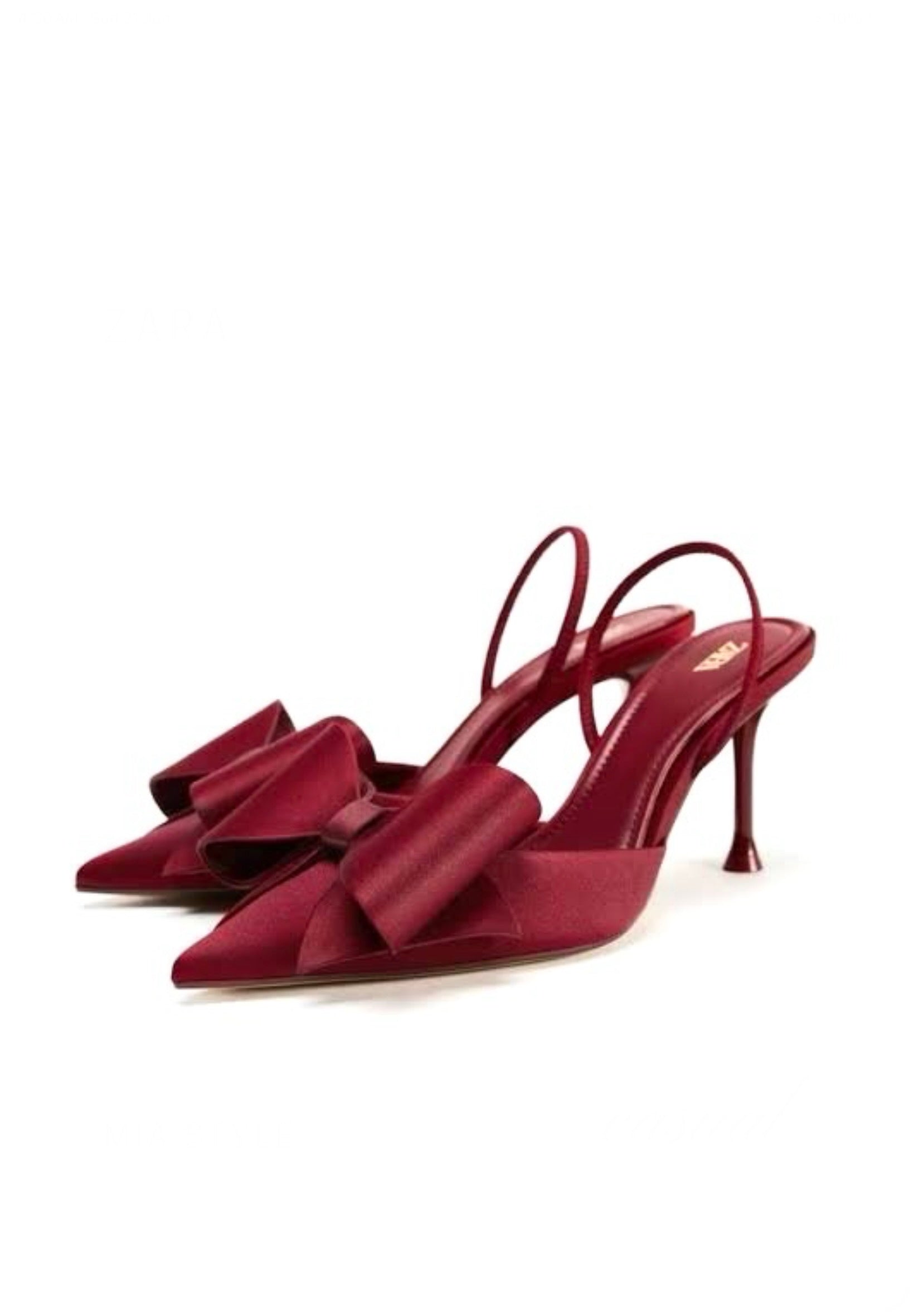 SATIN HEELS SHOES WITH A BOW