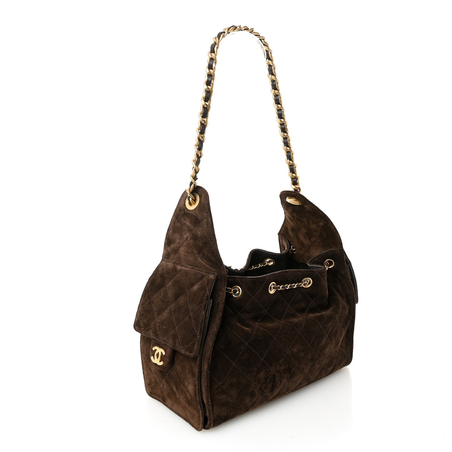Suede Quilted Small Chanel 25 Handbag