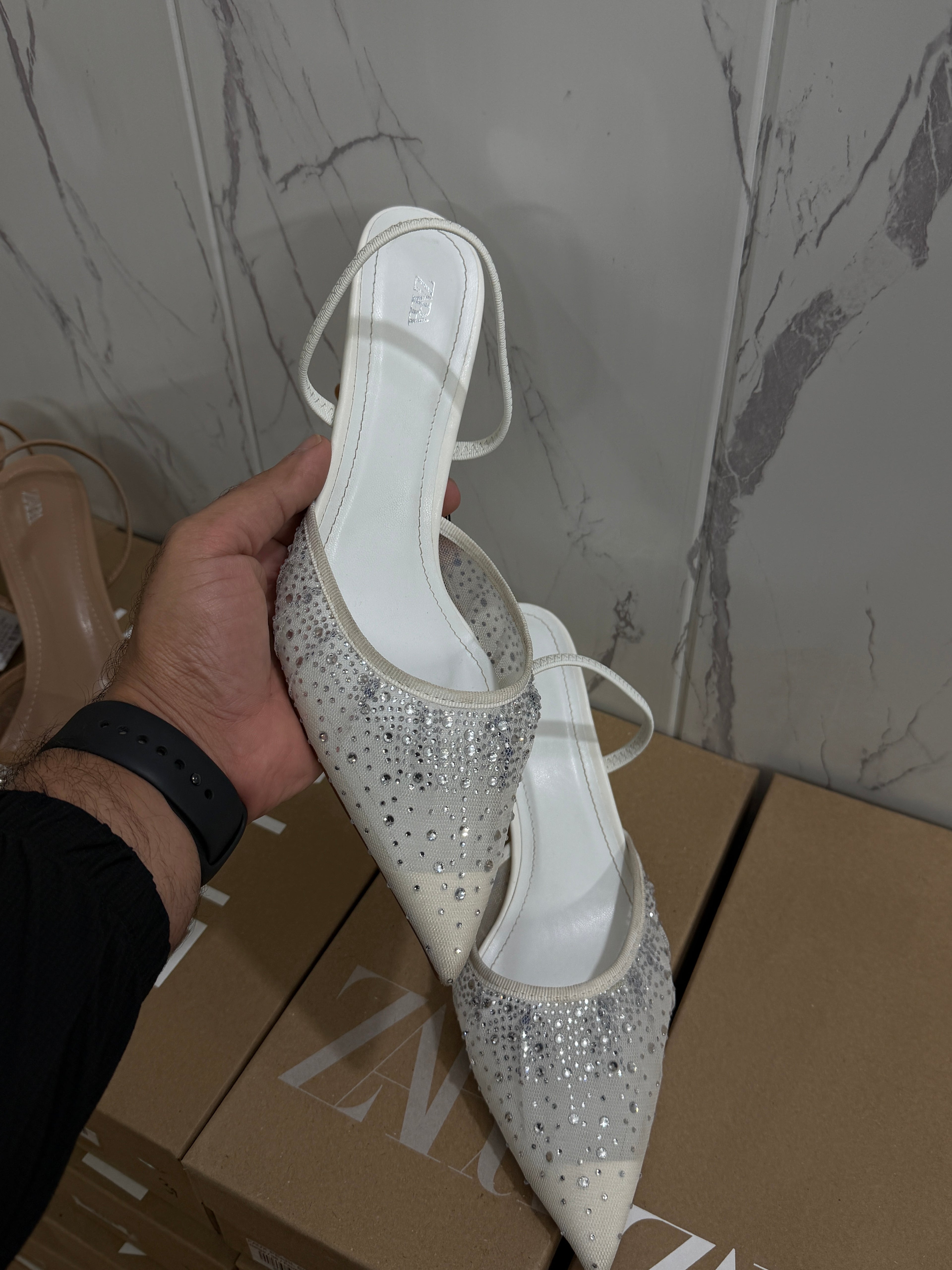 ZARA SWAROVSKI POINTED HEELS