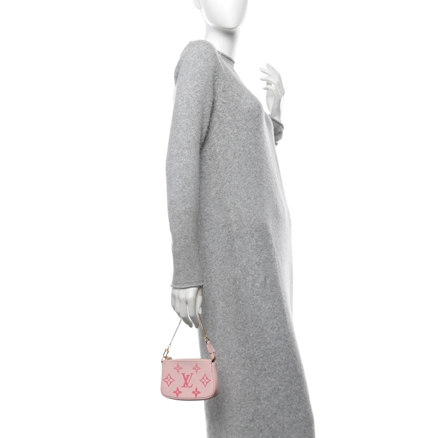 LOUIS VUITTON Empreinte Monogram Giant Mini Pochette Accessories pink