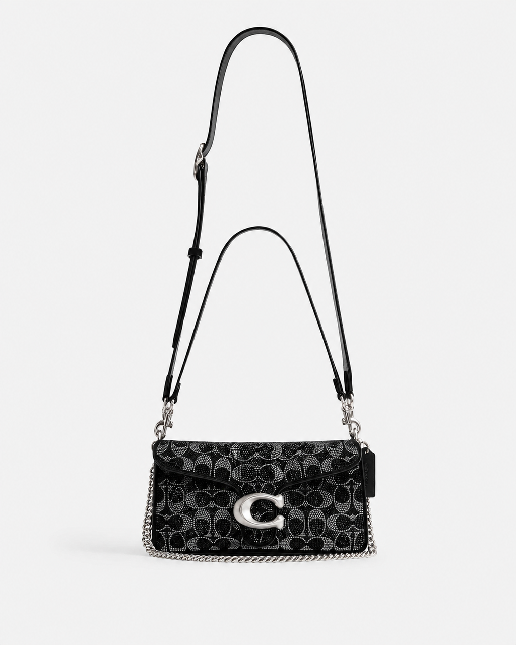 Crystal Suede Signature C Tabby Shoulder Bag 26