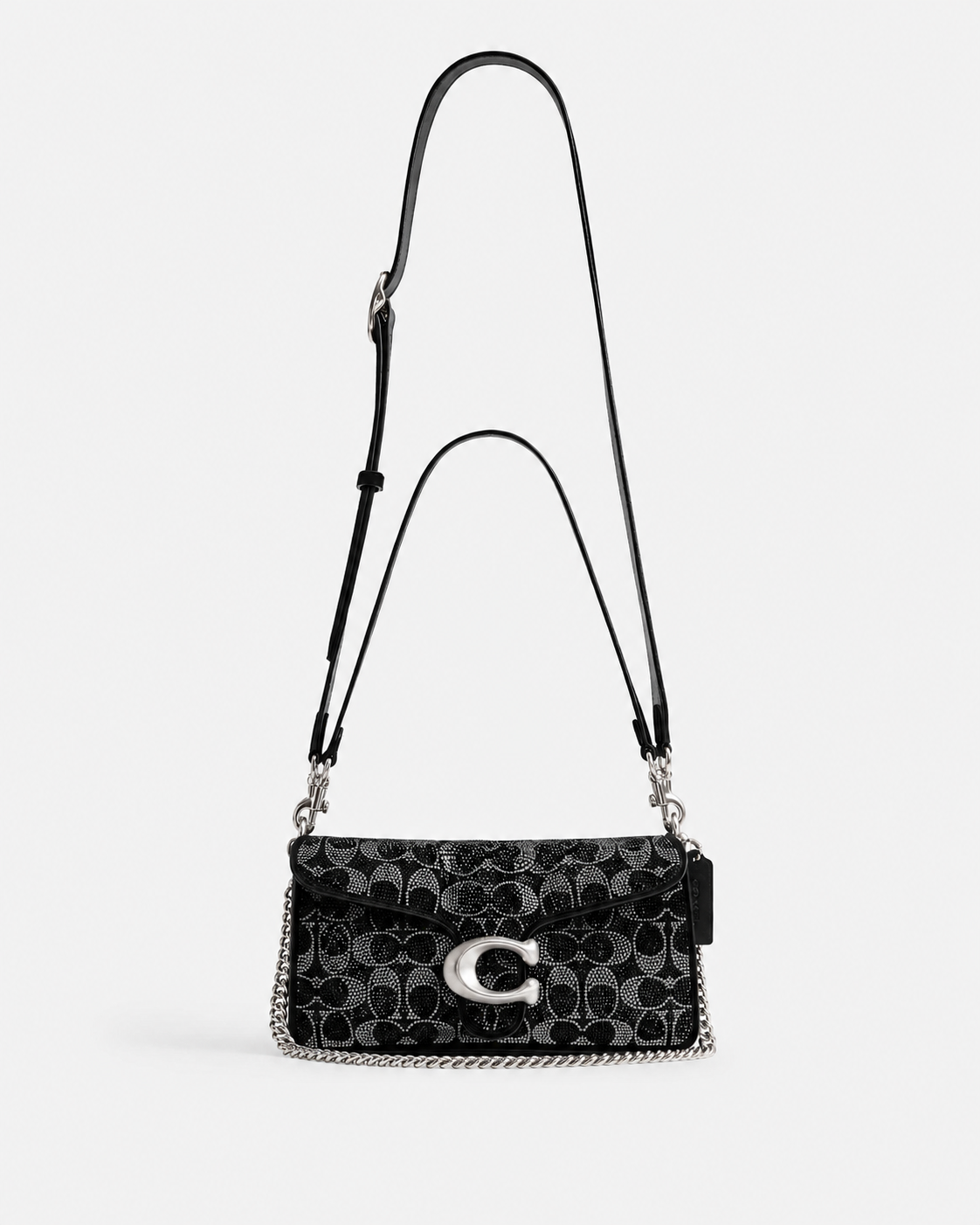 Crystal Suede Signature C Tabby Shoulder Bag 26
