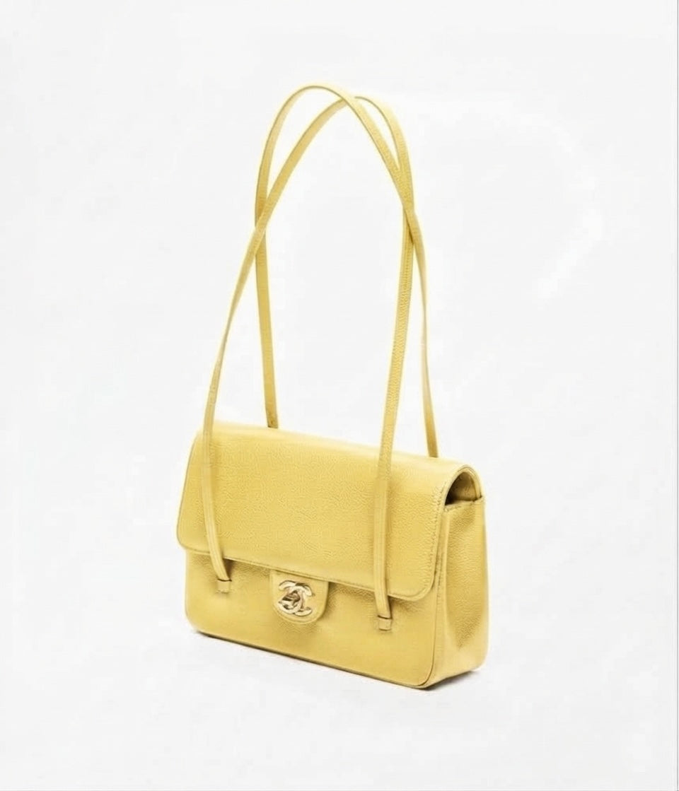 Small flap bag, grained shinny coco