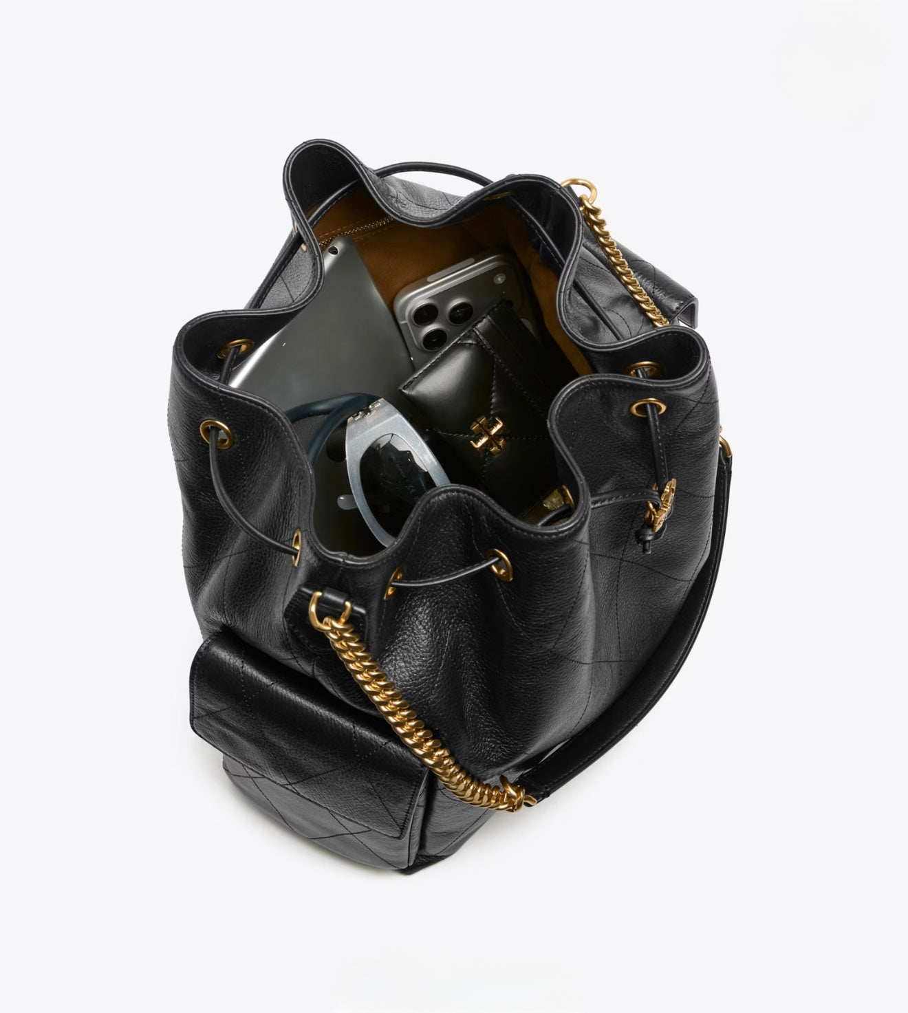 CHARLIE QUILTED DRAWSTRING SHOULDER BAG