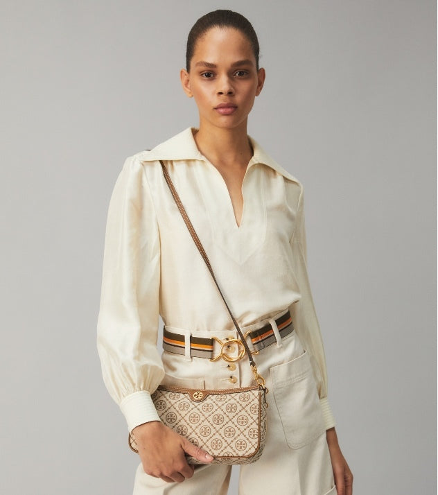 T MONOGRAM JACQUARD STUDIO BAG
