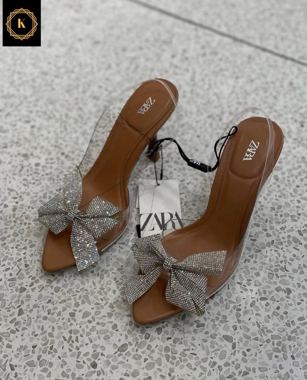 ZARA TRANS BOW HEELS