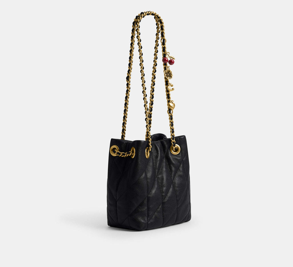 Jade Drawstring Bag With Quilting