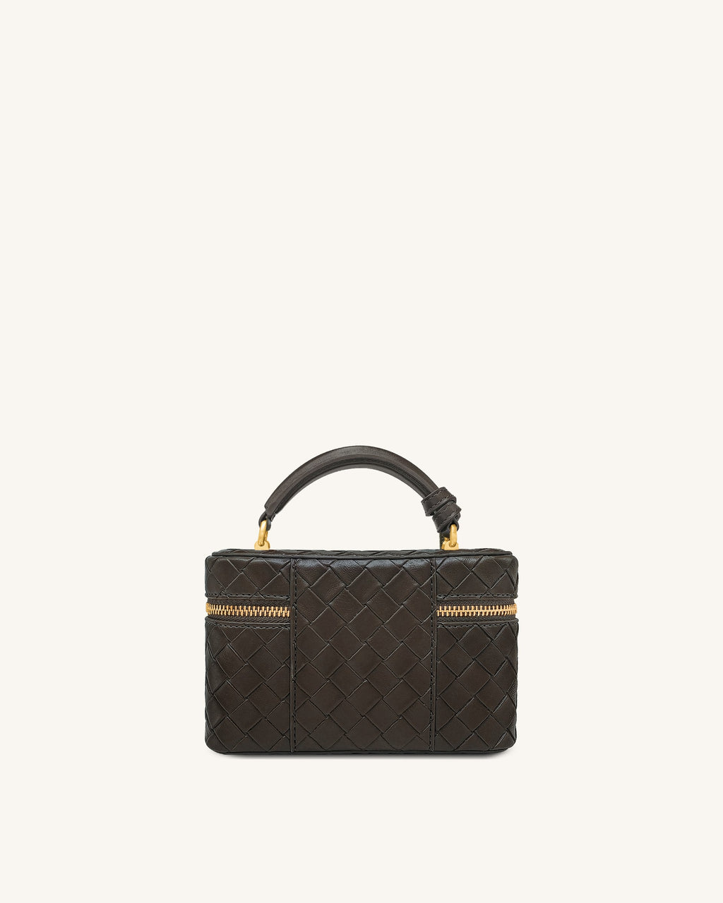 Cleo Woven Texture Box Shape Top Handle Bag