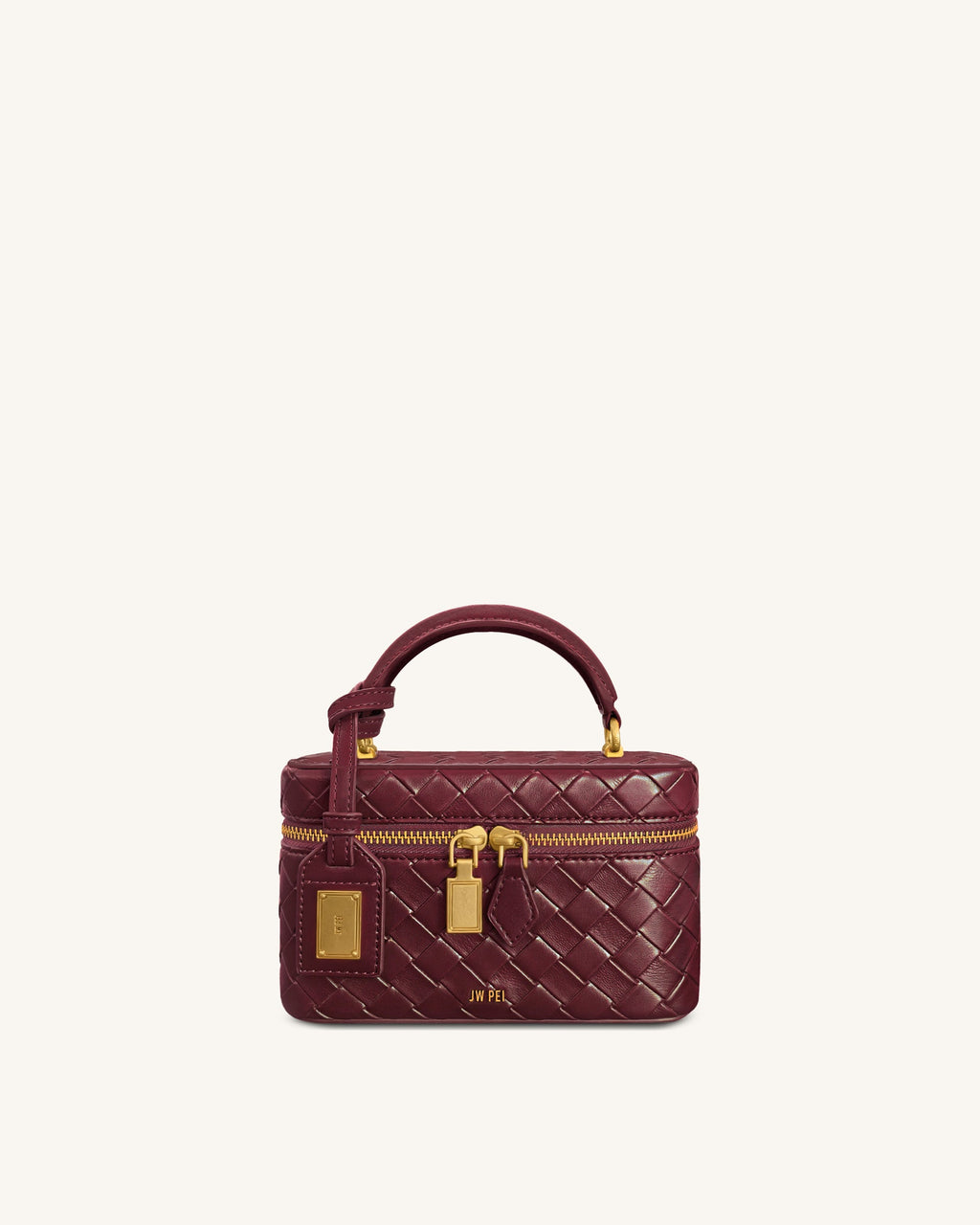 Cleo Woven Texture Box Shape Top Handle Bag