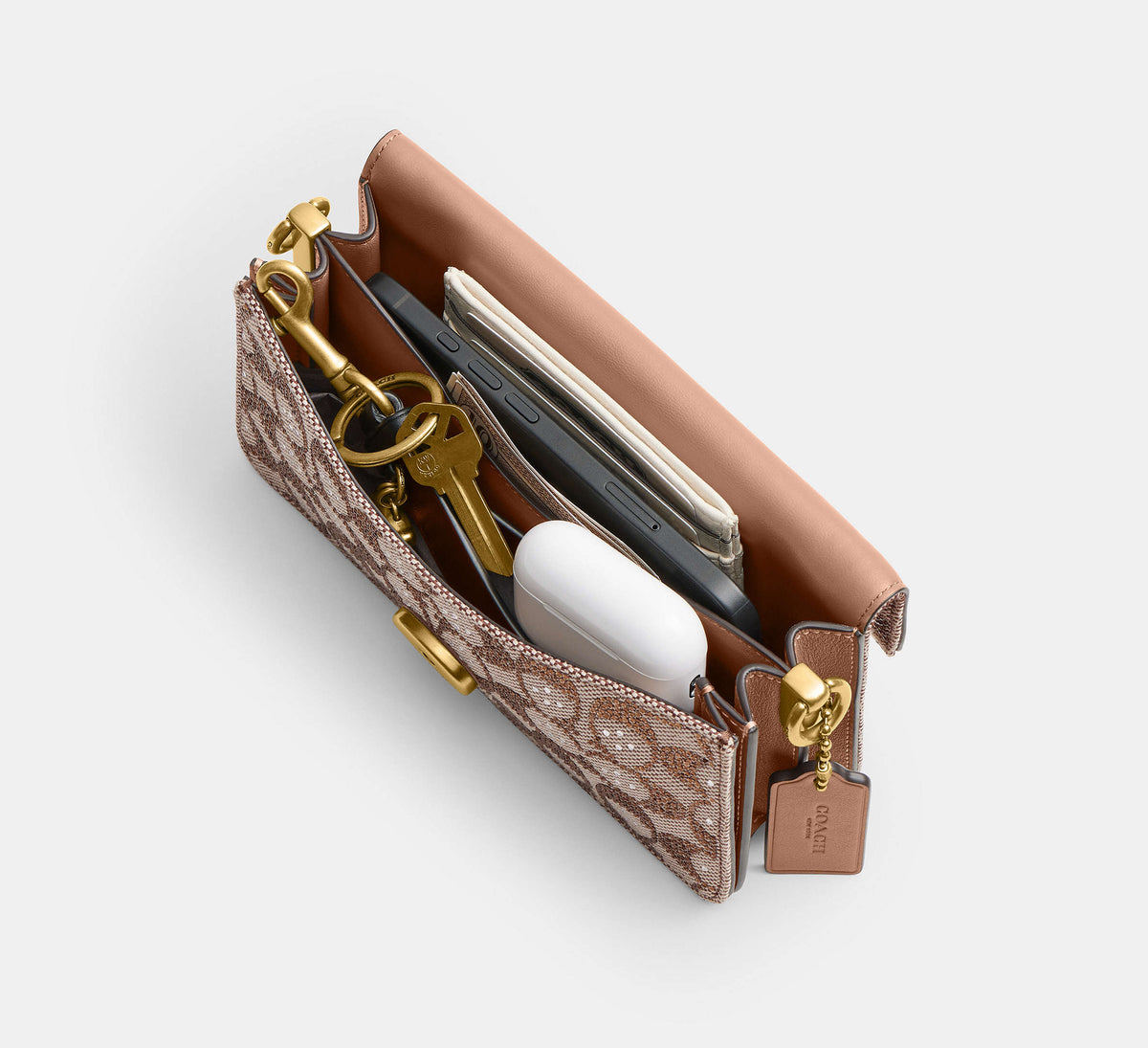 Soft Tabby Shoulder Bag 20 In Crystal Signature Jacquard