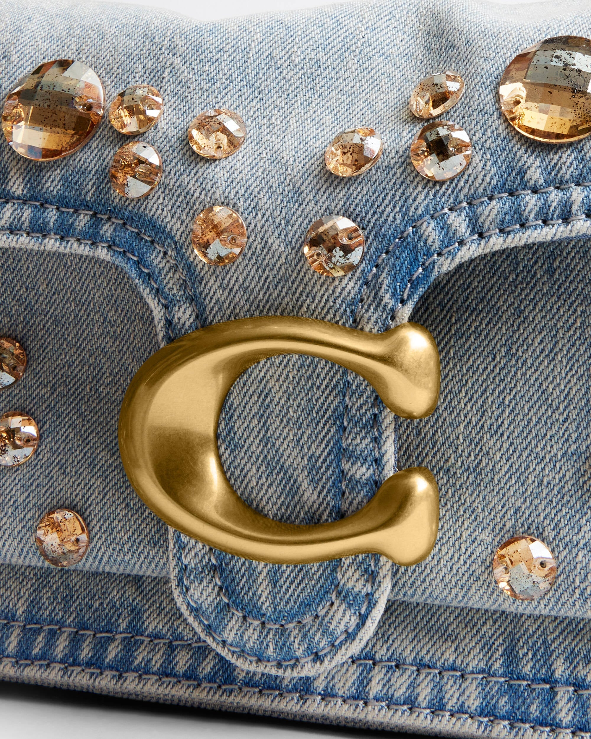 Crystal Denim Tabby Shoulder Bag 26