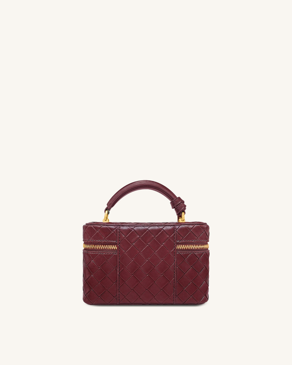 Cleo Woven Texture Box Shape Top Handle Bag